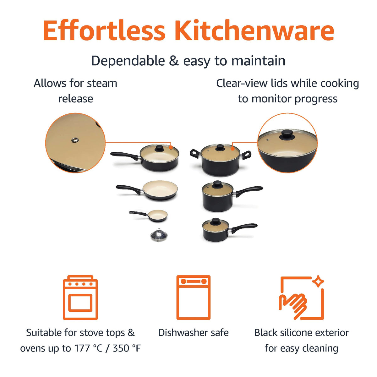 Amazon Basics 8-inch frying pan perfect for sautéing and searing.