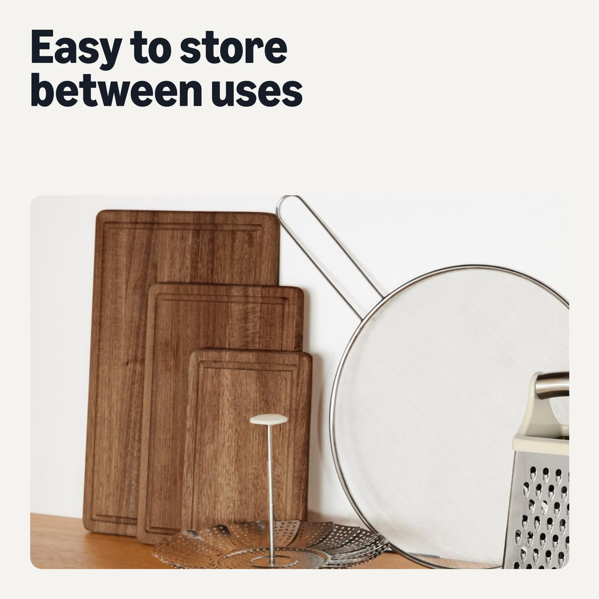 Amazon Basics acacia wood board with pre-oiled finish for easy maintenance.