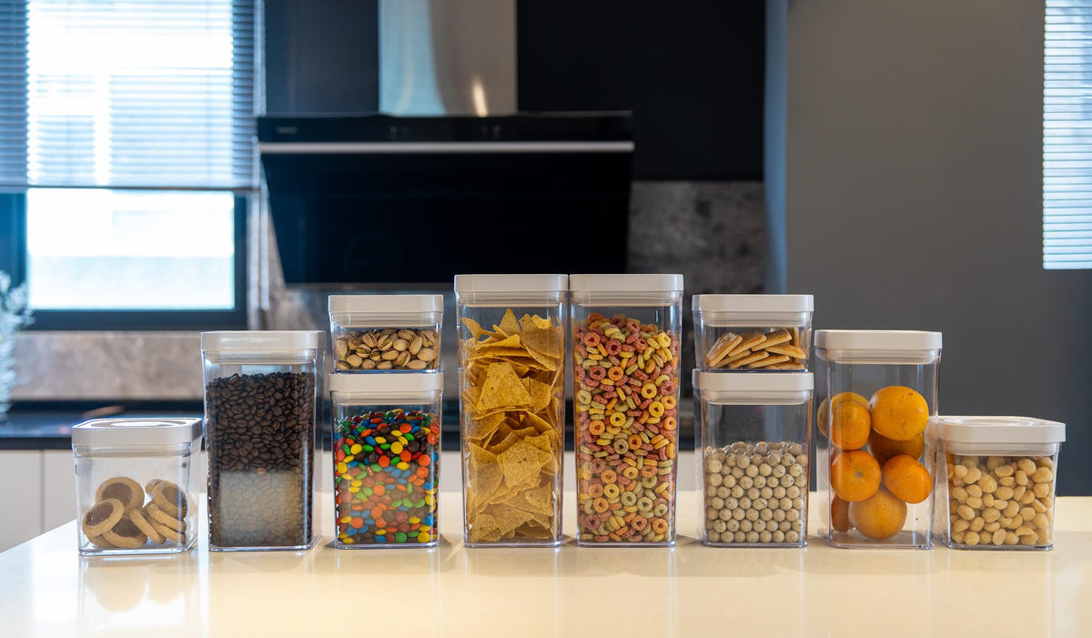 Amazon Basics 1.9-quart container with gasket helps preserve dry goods freshness.