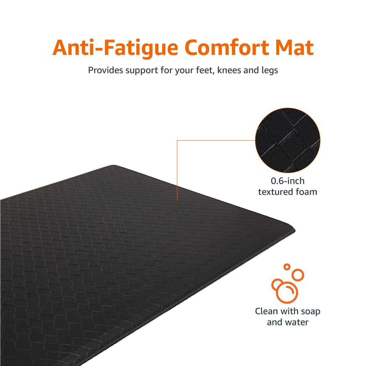 Amazon Basics mat with non-slip edges stays flat and secure during use