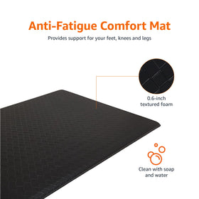 Amazon Basics mat with non-slip edges stays flat and secure during use