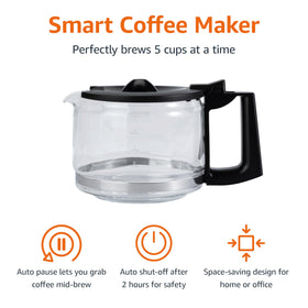 Amazon Basics coffee maker with 2-hour auto shut-off for safety