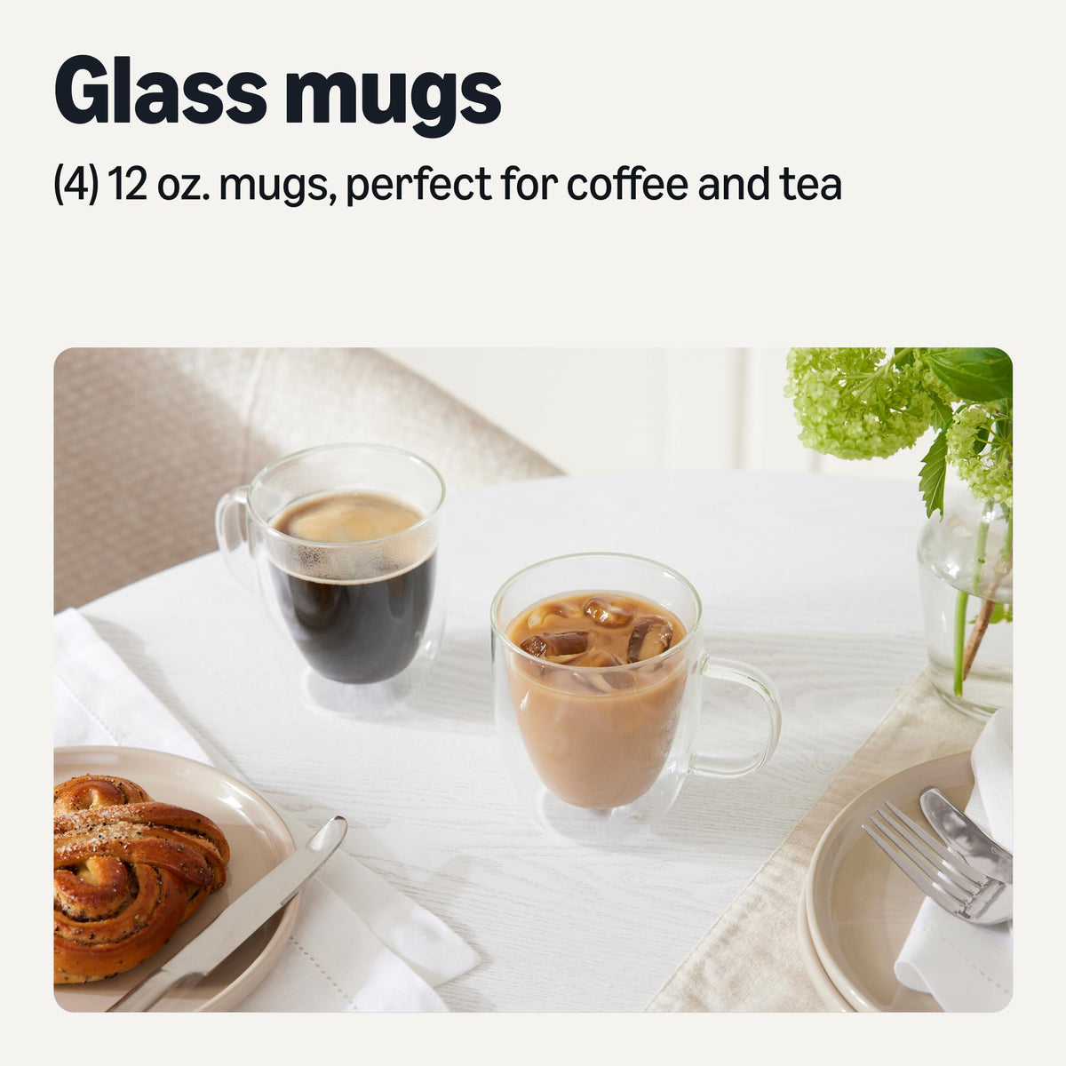Amazon Basics borosilicate glass close-up highlighting heat resistance and clarity