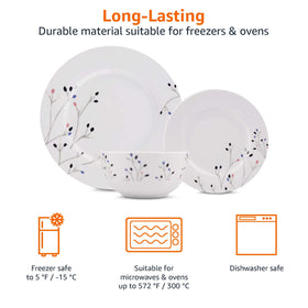 Amazon Basics Branches salad plate highlighting lightweight porcelain and versatile serving.