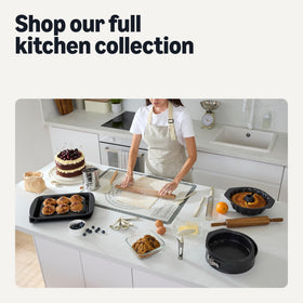 Amazon Basics bread box helps keep kitchen counters tidy and organized.