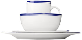 Amazon Basics Cafe Stripe bowls blue great for soups and cereals