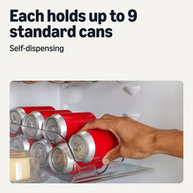 Amazon Basics pantry can rack with clear view helps find cans fast.