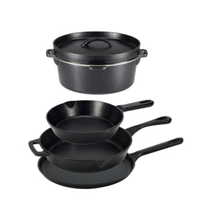 Amazon Basics cast iron 10.5-inch griddle with seasoned surface for even searing.