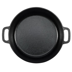 Amazon Basics cast iron Dutch oven in use delivering steady heat for flavorful meals