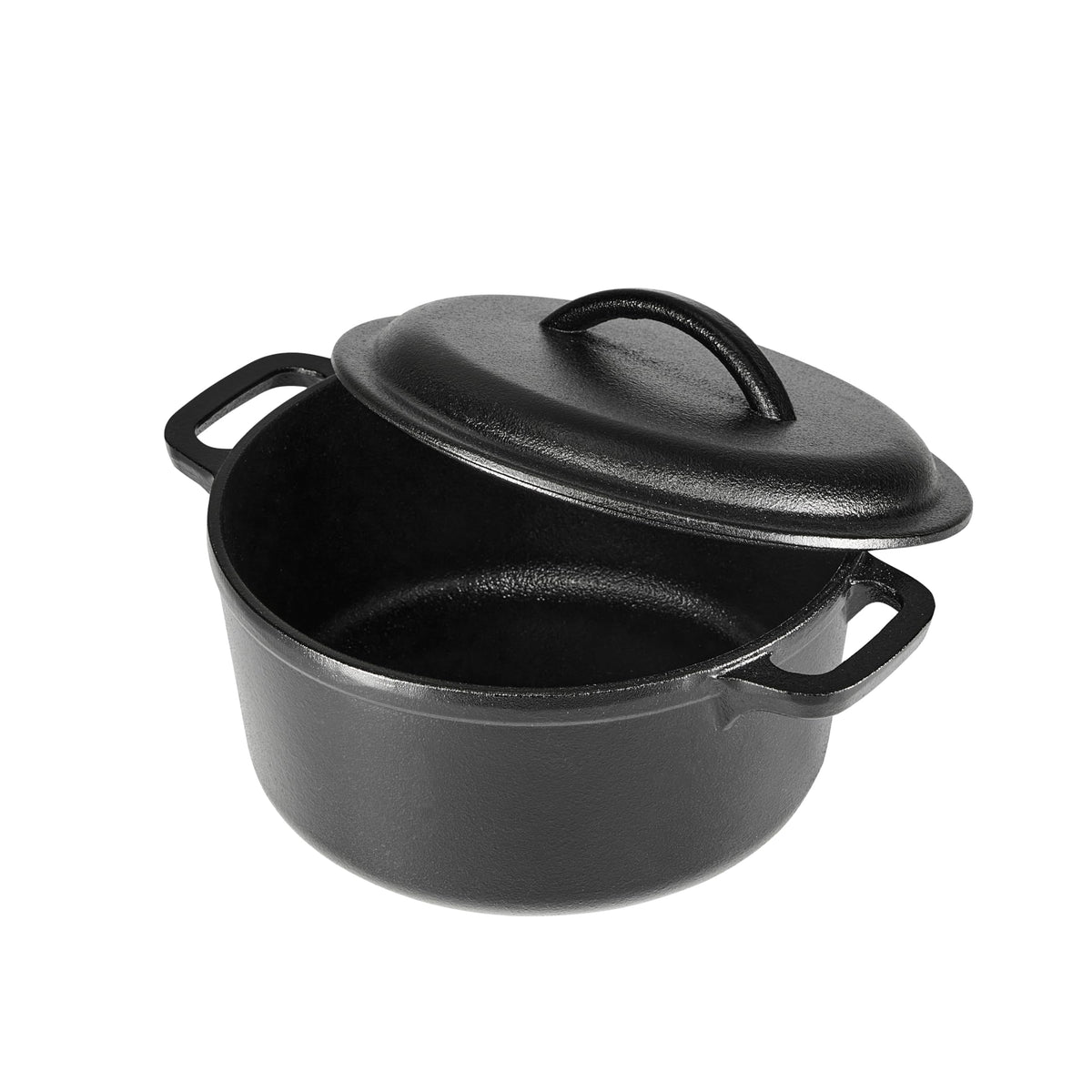 Amazon Basics pre-seasoned cast iron exterior supports durable, even heat retention during cooking.