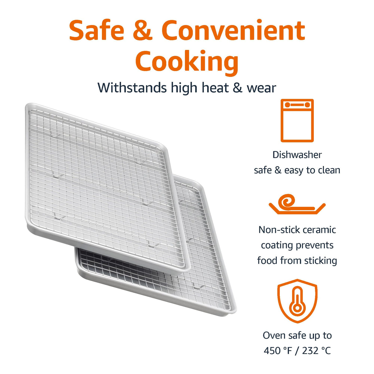 Amazon Basics cooling rack beside baking sheet for even cooling.