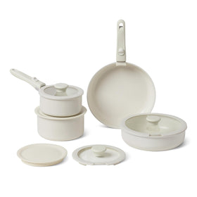 Amazon Basics ceramic nonstick fry pan on stove for easy sautéing