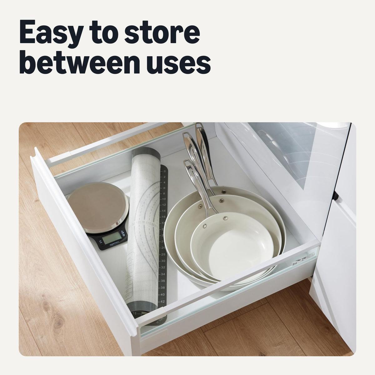 Amazon Basics ceramic nonstick pan oven-safe up to 450°F for finishing dishes.