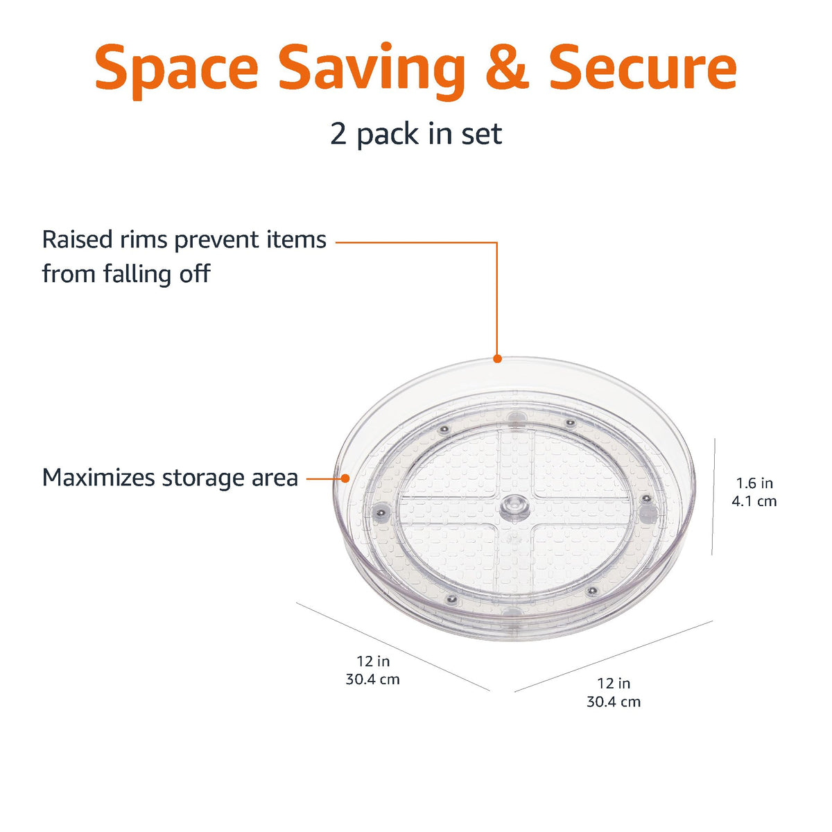 Amazon Basics clear BPA-free plastic with non-slip coating for stability
