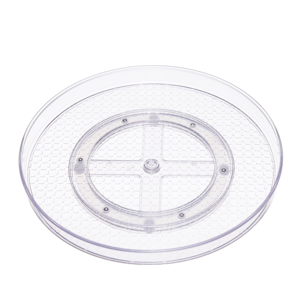 Amazon Basics clear lazy Susan turntable 2-pack for easy cabinet access