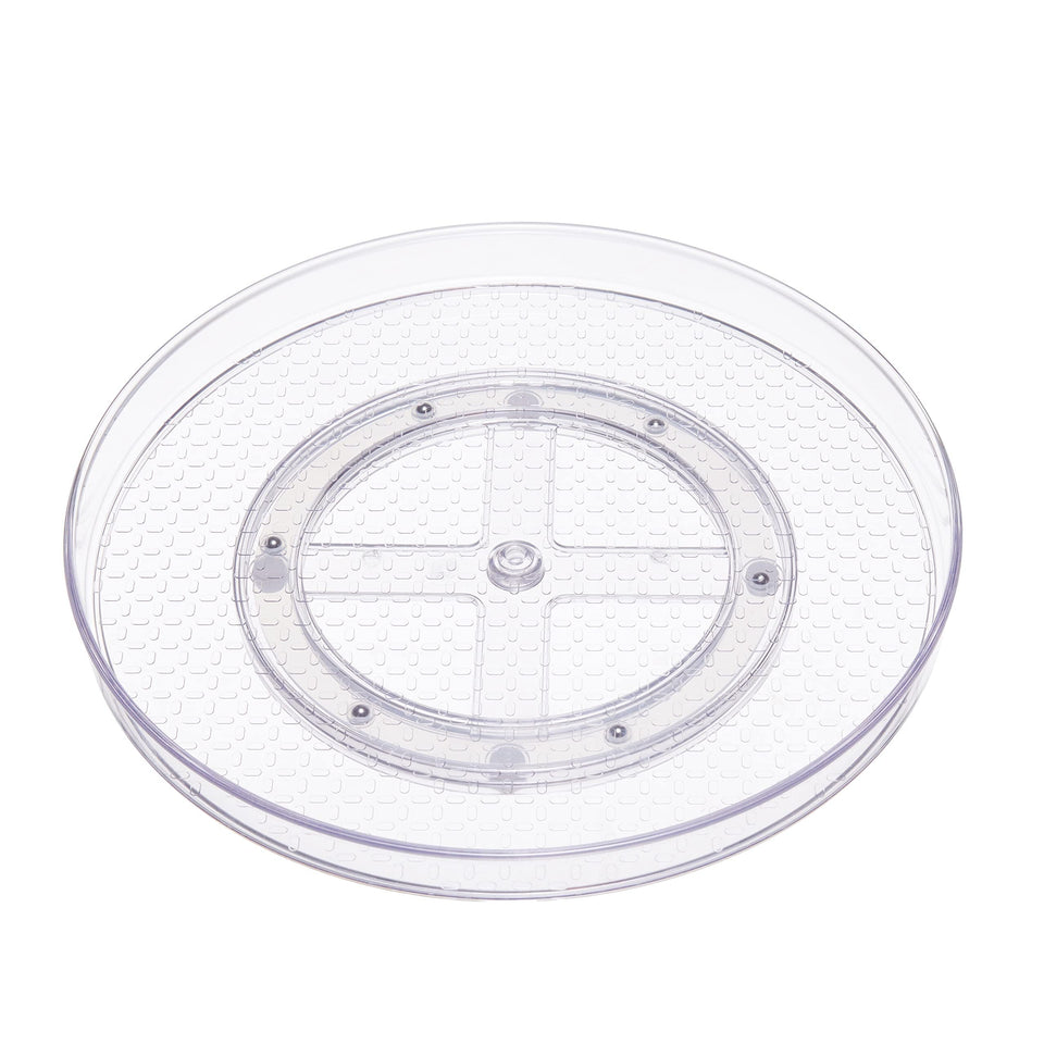 Amazon Basics clear lazy Susan turntable 2-pack for easy cabinet access