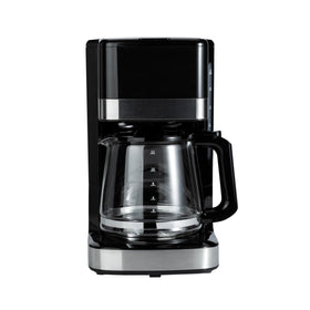 Amazon Basics glass carafe with ergonomic handle for drip-free pouring.