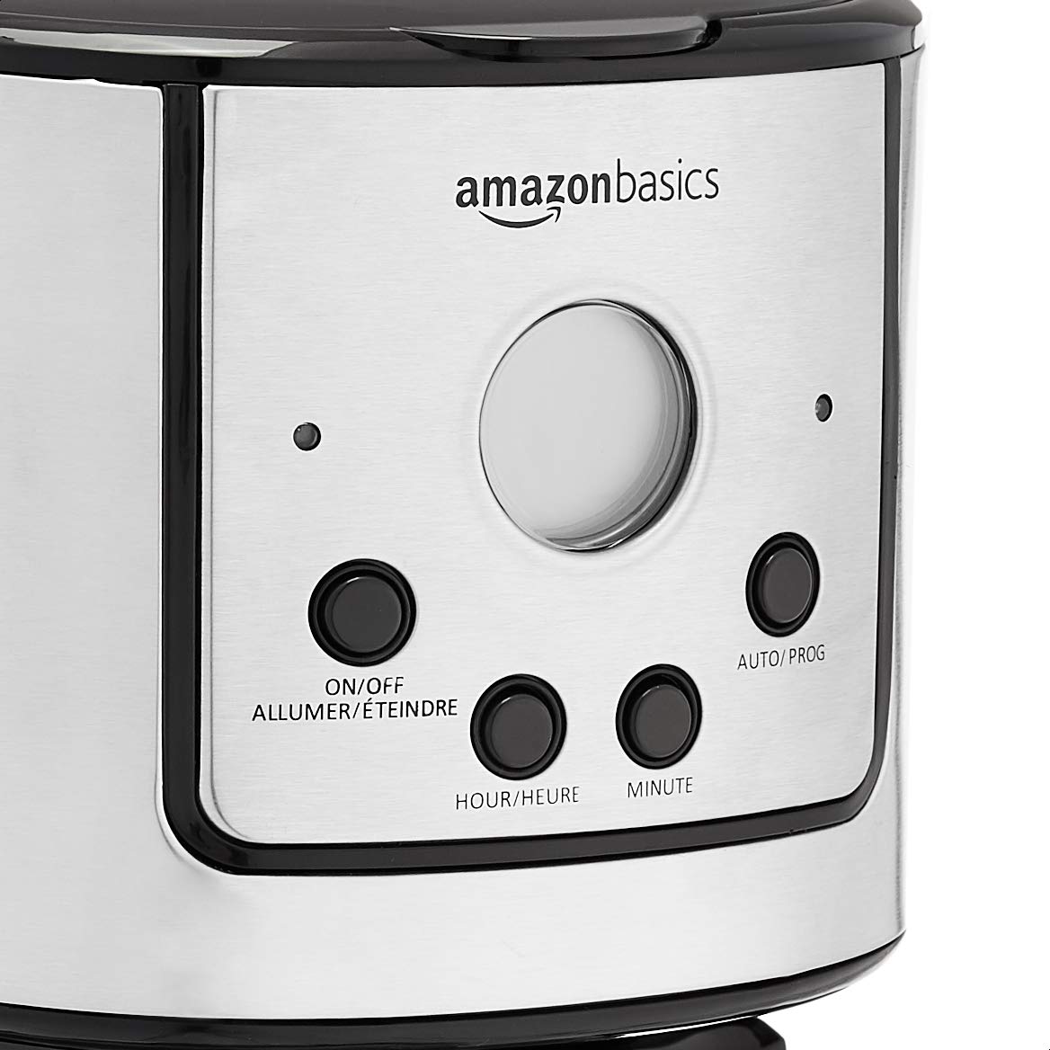 Amazon Basics coffeemaker stainless-steel design complements modern kitchens