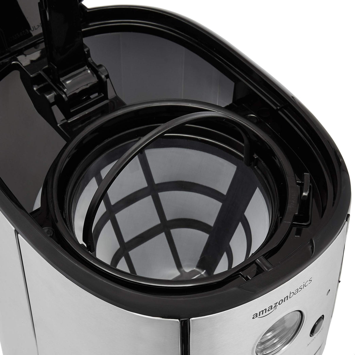 Amazon Basics coffeemaker warming plate keeps coffee hot between pours