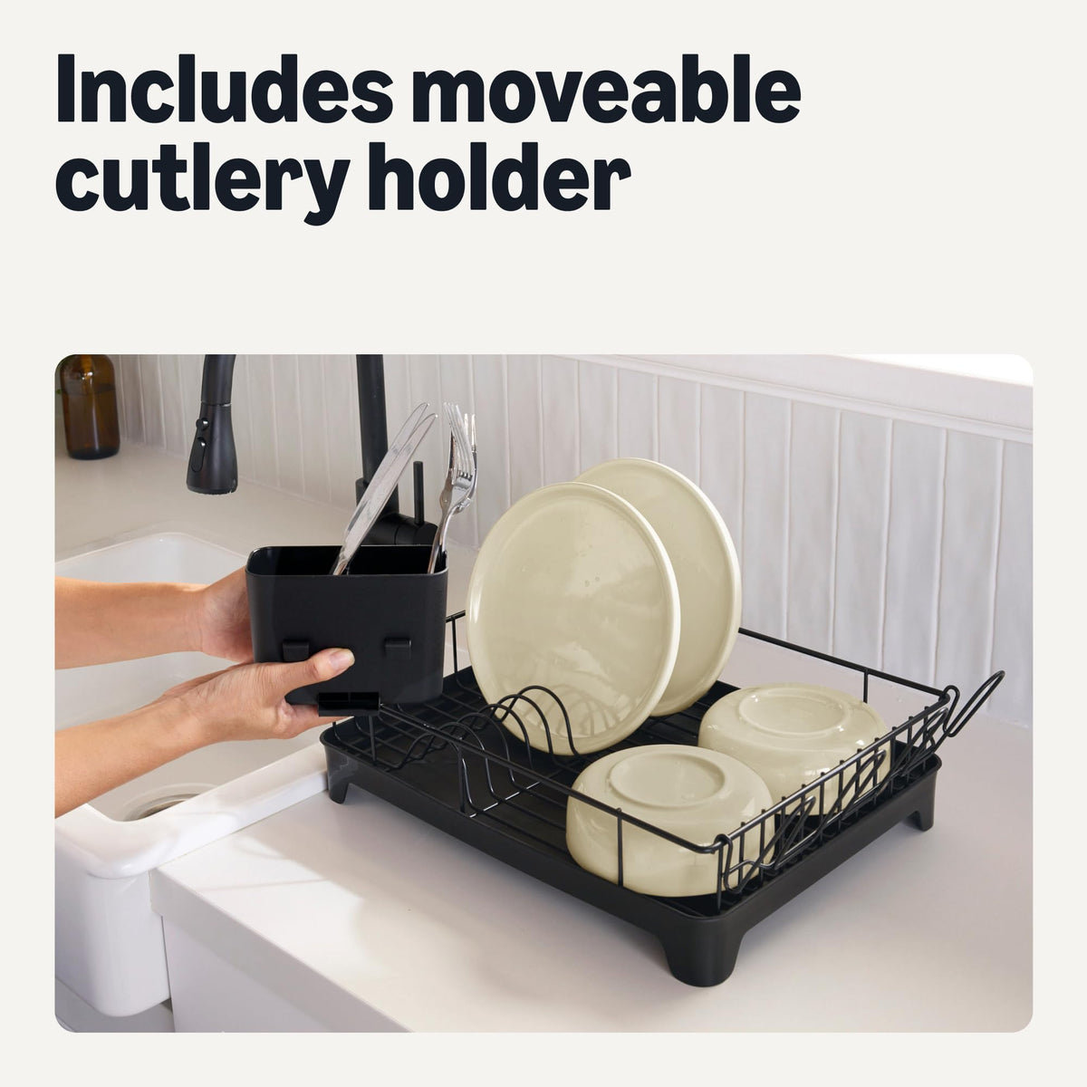 Amazon Basics elevated feet accommodate many sink configurations.