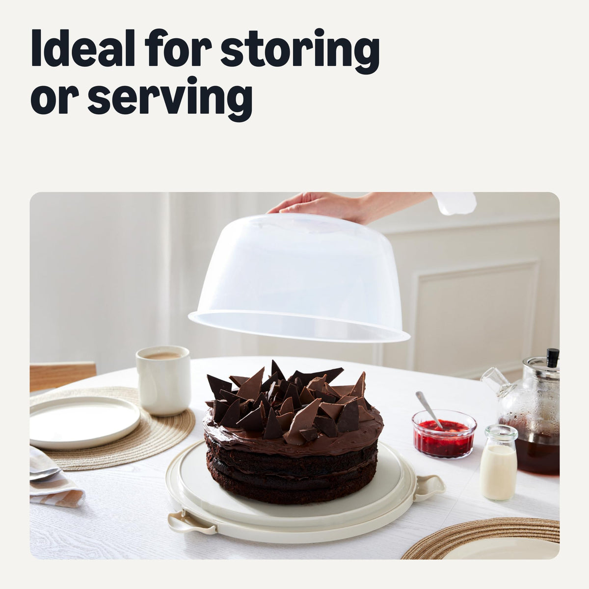 Amazon Basics cake carrier is top-rack dishwasher safe for quick cleanup.