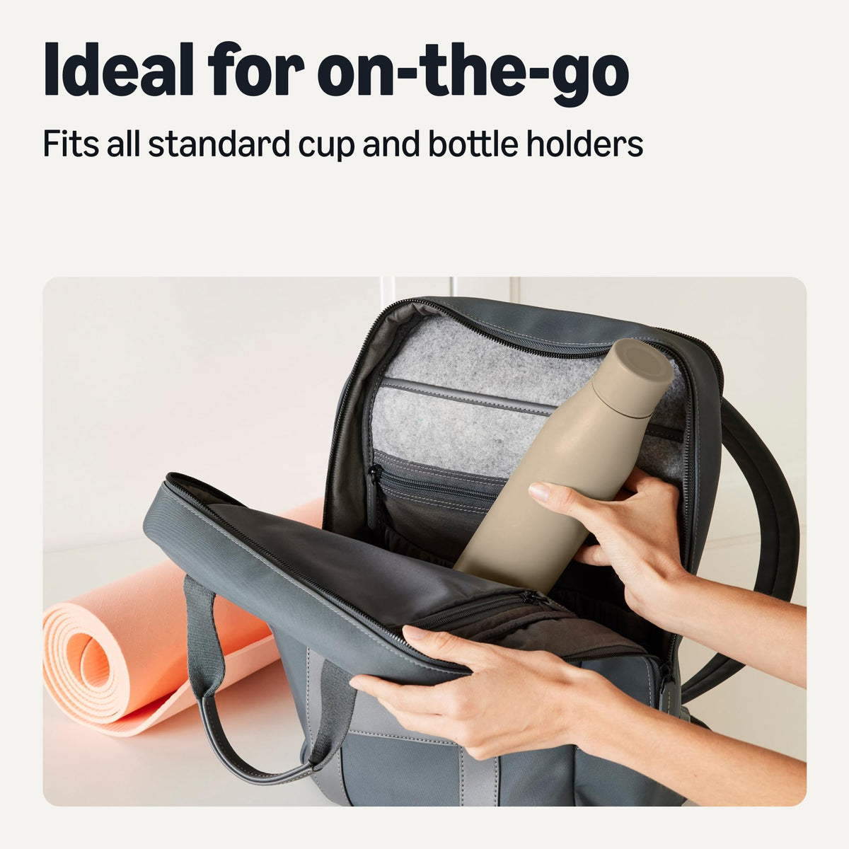 Amazon Basics double-wall insulation preserves beverage temperature for hours during workouts