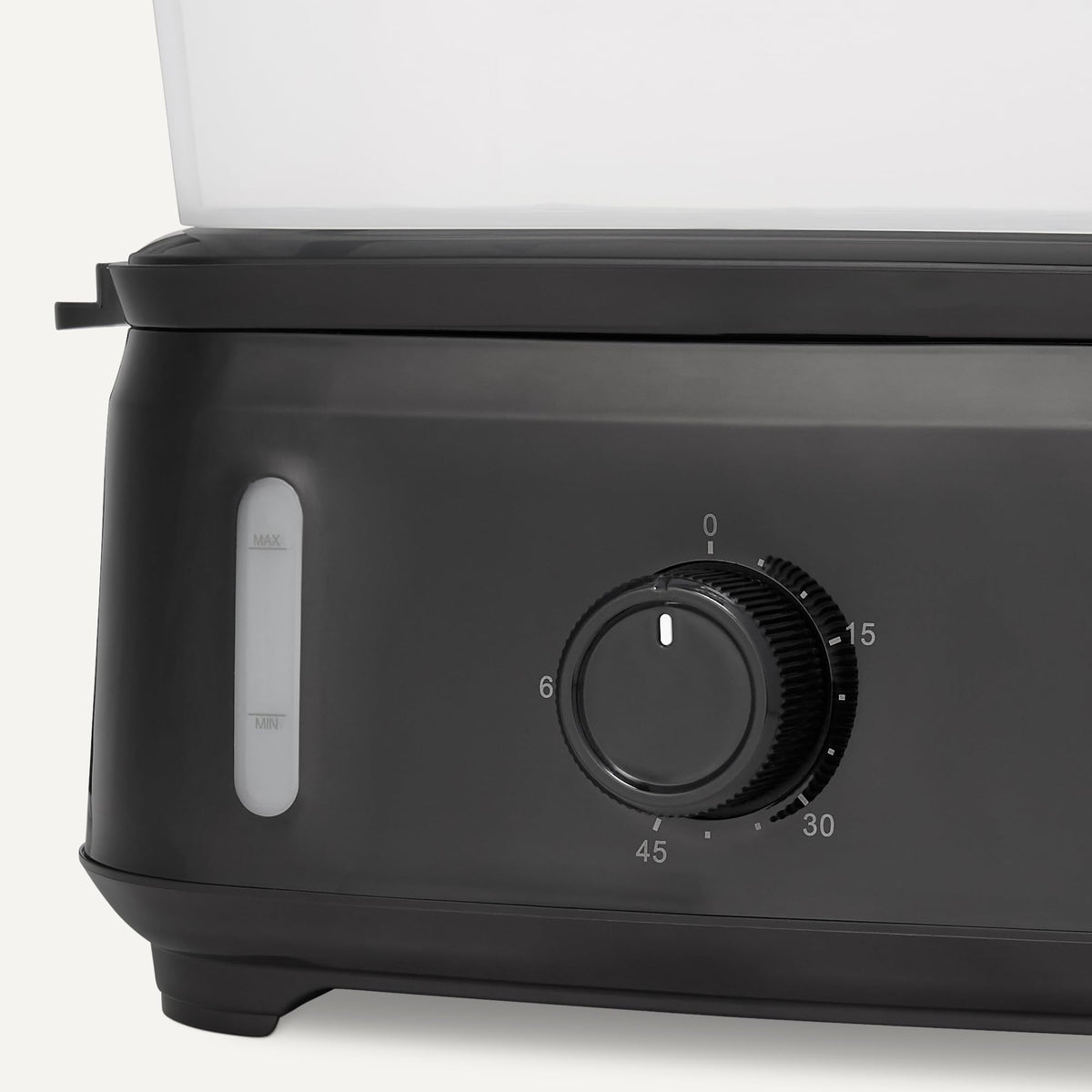Amazon Basics Electric Food Steamer 60-minute timer ensures precise cooking and safety.