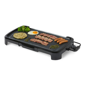 Amazon Basics Electric Griddle with ceramic nonstick coating for easy release.