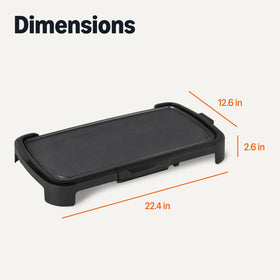 Amazon Basics griddle includes dishwasher-safe detachable plate and drip tray.