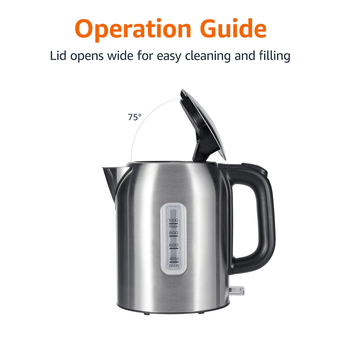 Amazon Basics kettle stainless steel body for sleek daily use