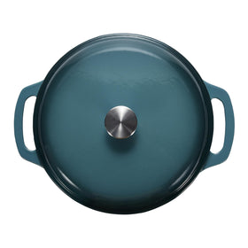 Amazon Basics enameled cast iron dutch oven handles, easy grip and oven-safe versatility.