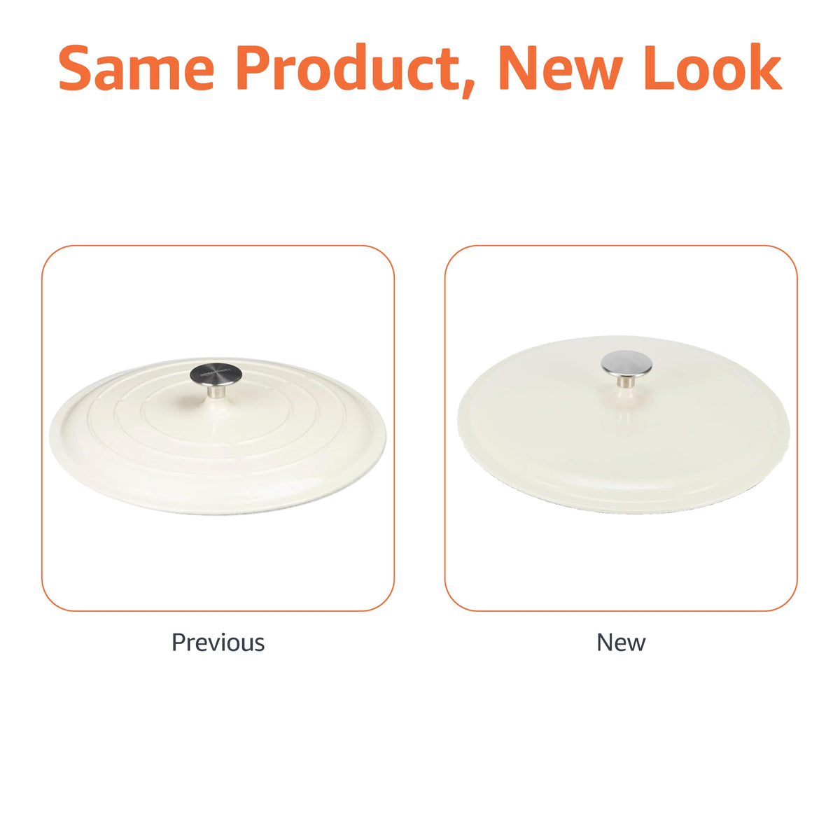 Amazon Basics round casserole with loop handles stays sturdy on stove and table.