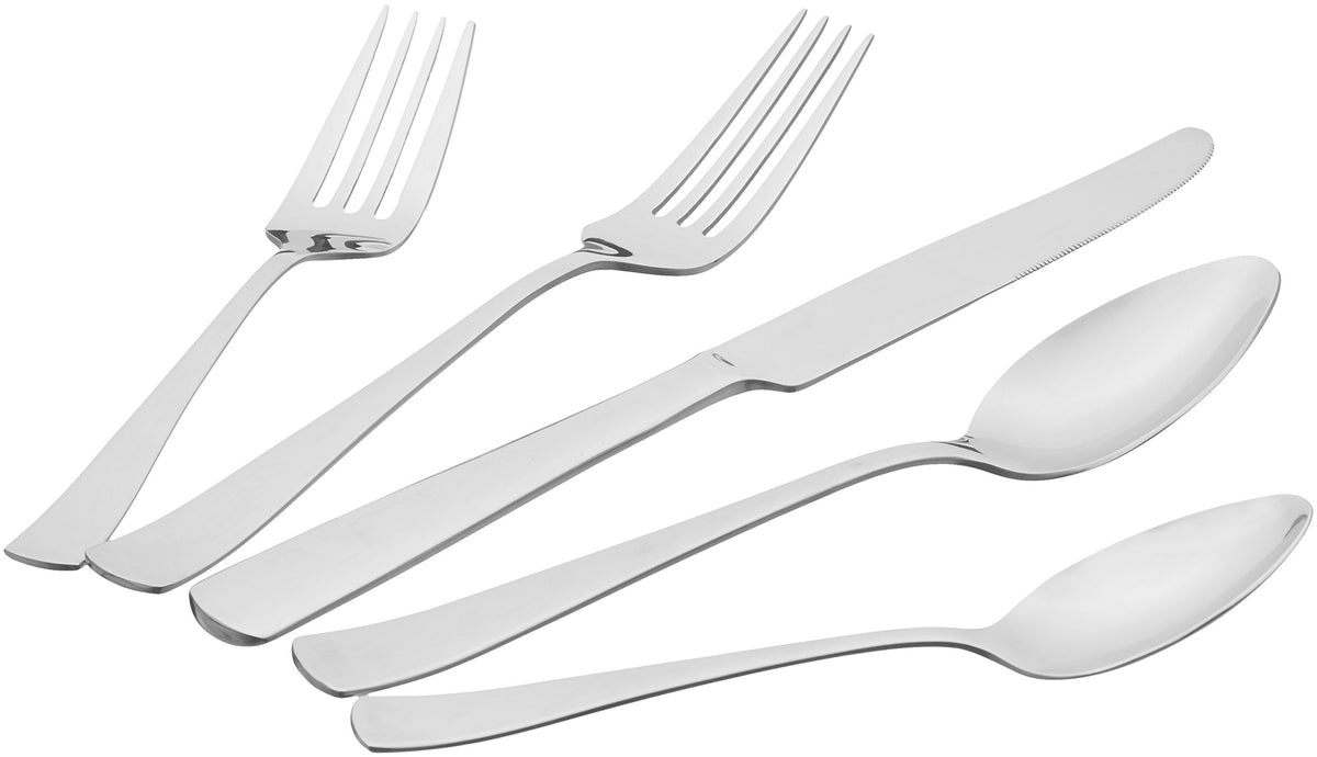 Amazon Basics dishwasher-safe flatware simplifies cleanup after meals.