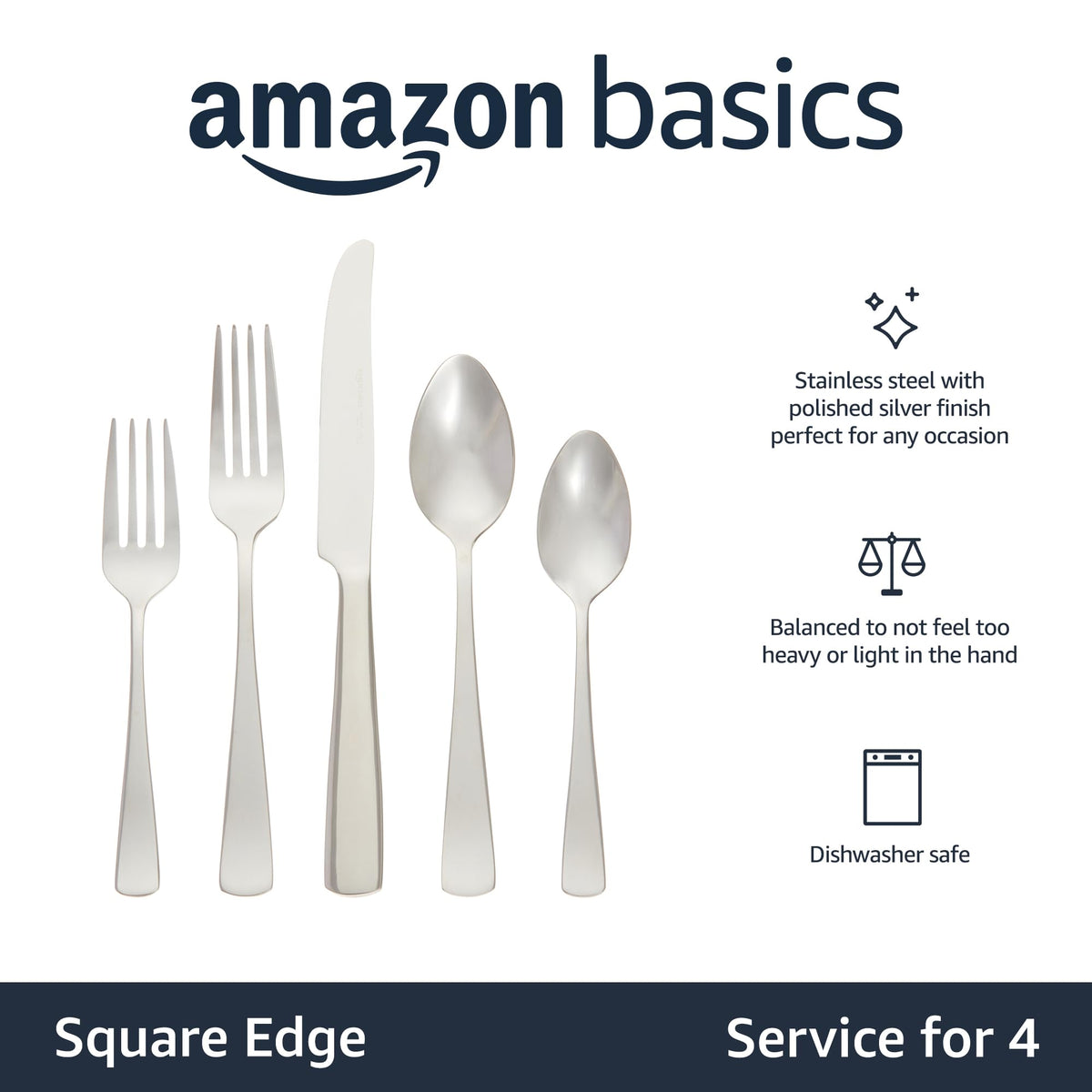 Amazon Basics service for four ready for easy entertaining.