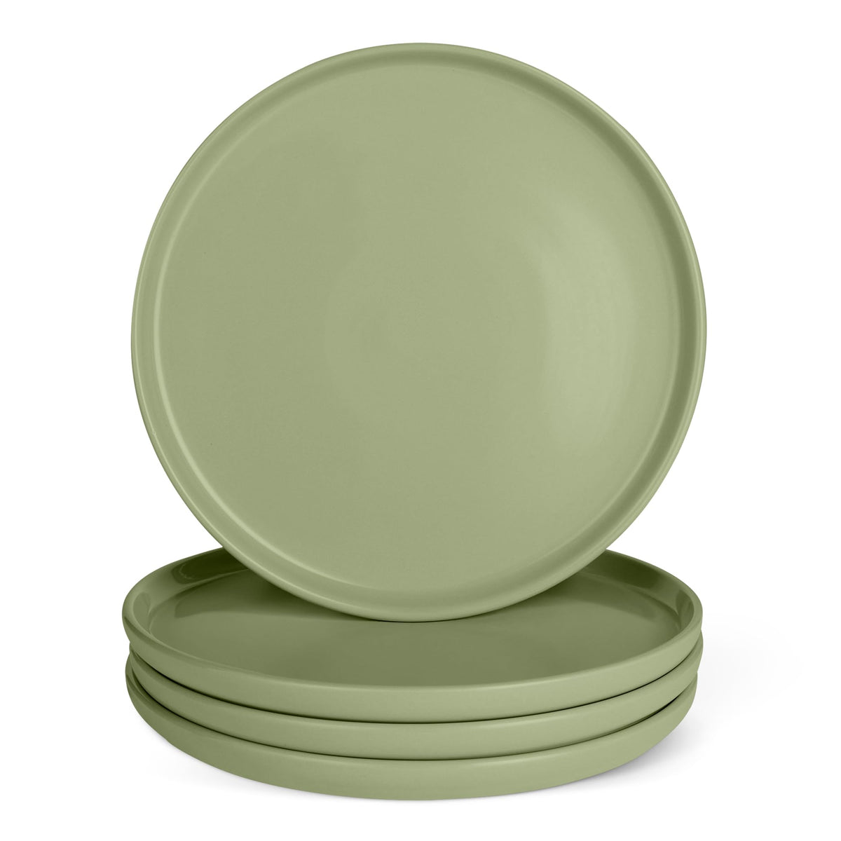 Amazon Basics glazed stoneware dinner plate—4-piece set with stain-resistant finish for daily meals.