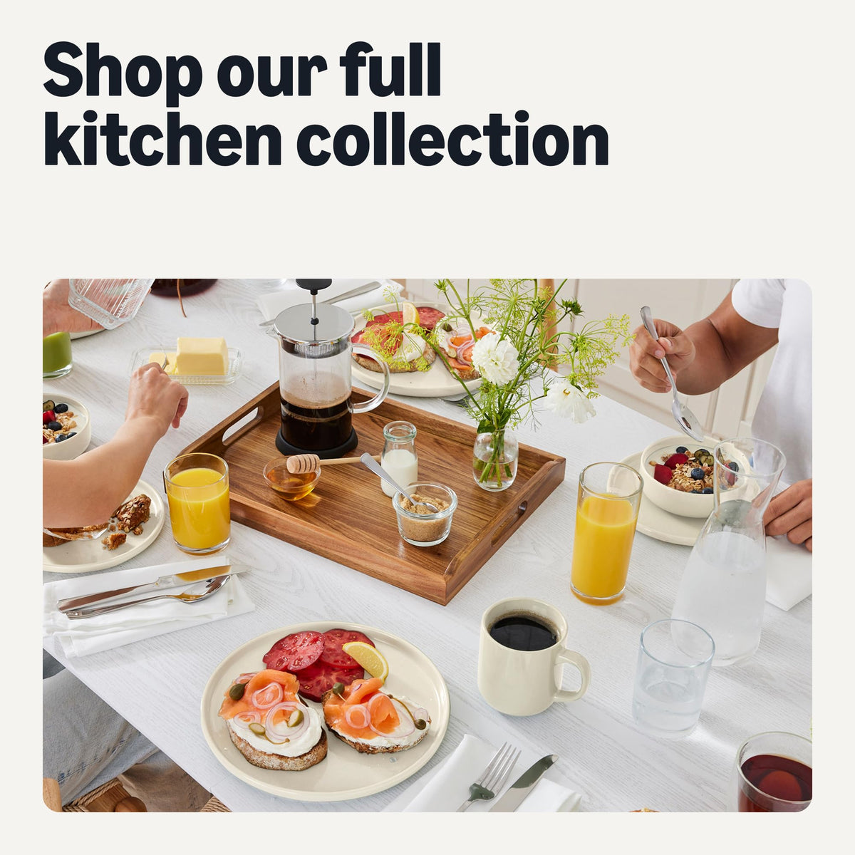 Amazon Basics ivory-toned stoneware adds warm dining ambience