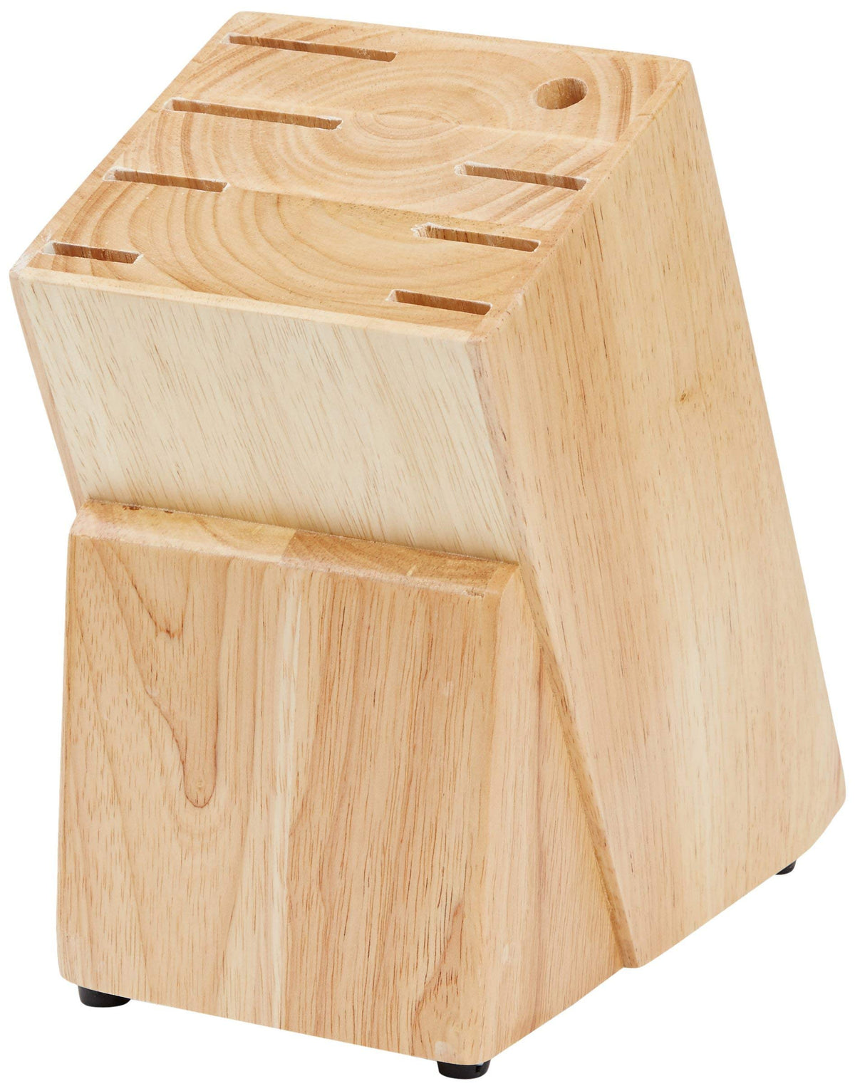 Amazon Basics knife sharpener in block for edge maintenance.