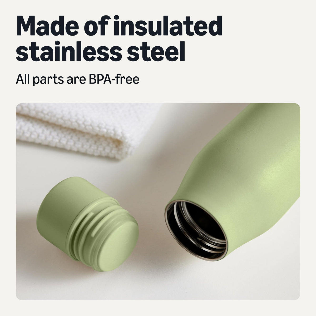 Amazon Basics leak-proof cap bottle prevents spills during travel
