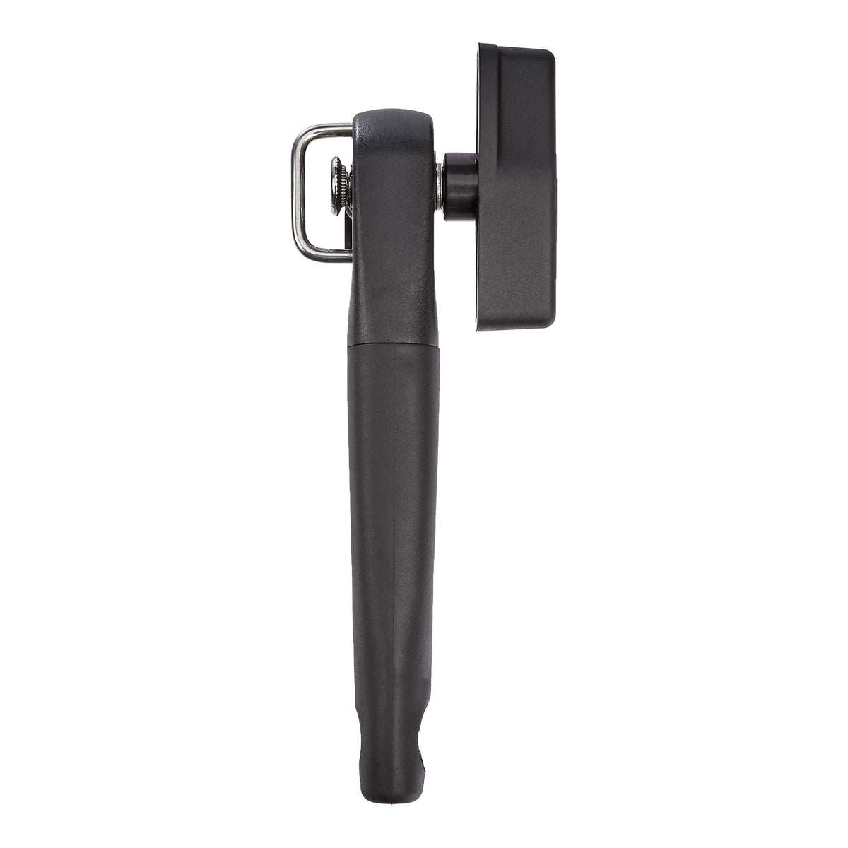 Amazon Basics manual can opener with soft grip handle offers comfortable, non-slip operation.