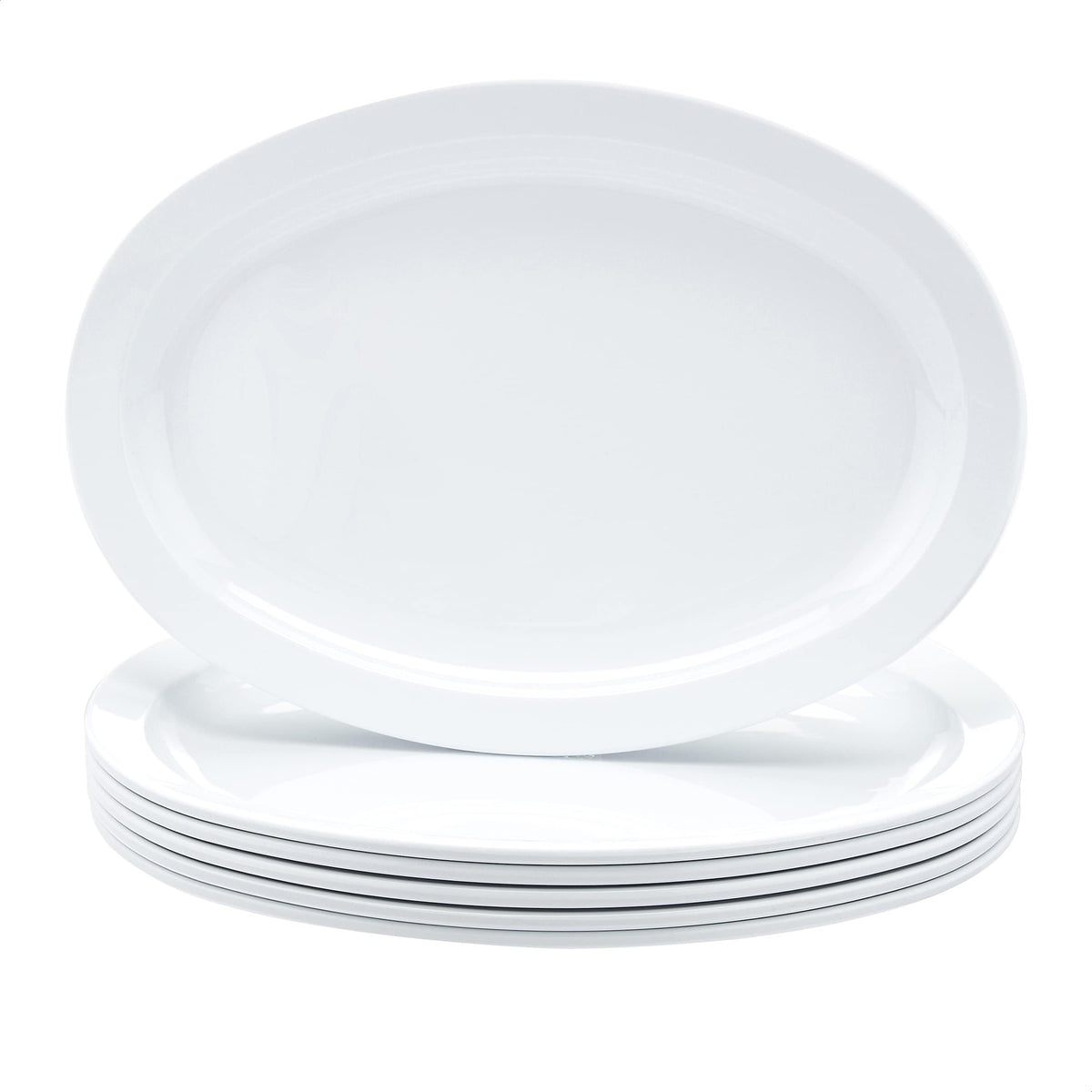 Amazon Basics melamine oval platter with narrow rim for elegant serving and easy cleanup