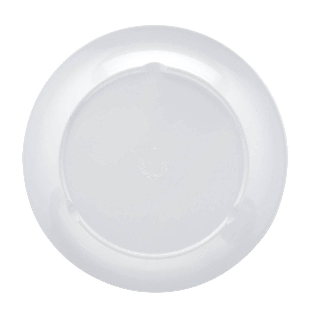 Amazon Basics melamine plate close-up texture reveals sturdy, durable material.