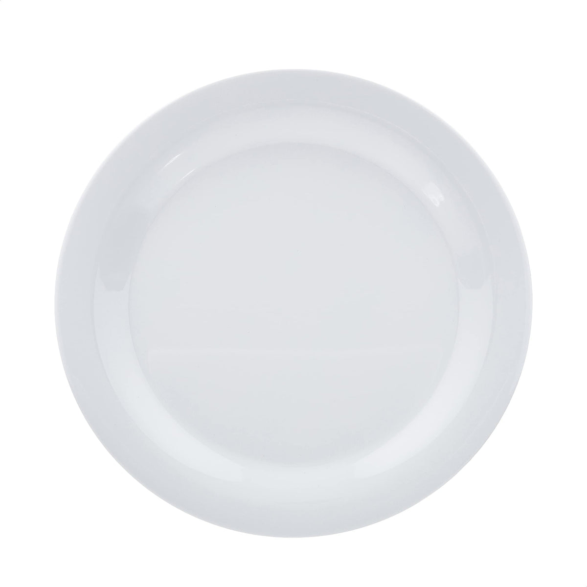Amazon Basics melamine plate on upper rack demonstrates dishwasher-safe convenience.