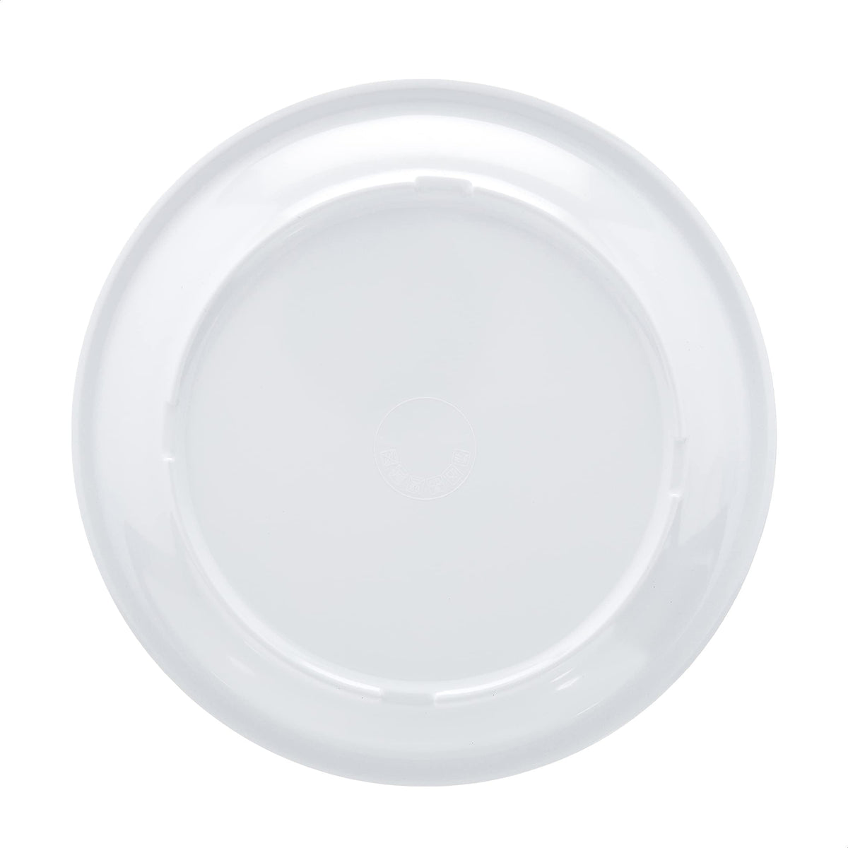 Amazon Basics melamine plate stack, compact and easy to store.