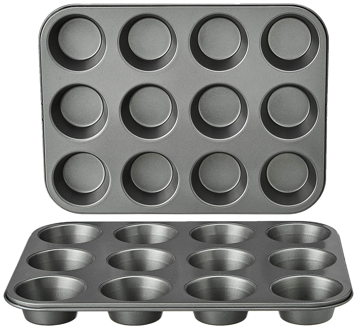 Amazon Basics nonstick muffin pan set of 2 with 12 cups each for effortless batch baking