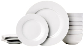 Amazon Basics porcelain dinner plates in white for everyday meals