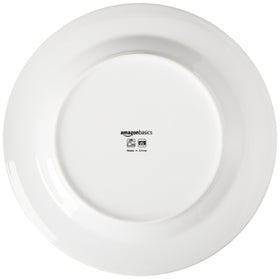 Amazon Basics porcelain dishwasher-safe symbol highlights easy cleaning