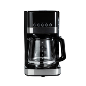 Amazon Basics glass carafe with Duralife design for drip-free pouring.
