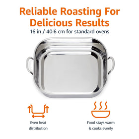 Amazon Basics riveted handles provide sturdy lifting and secure transfer.
