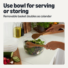 Amazon Basics salad spinner serving bowl doubles as a convenient serving dish.