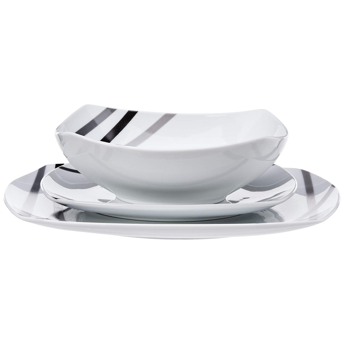Amazon Basics service for six provides versatile options for family dinners